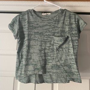 Green Crop Top with Pocket on Front